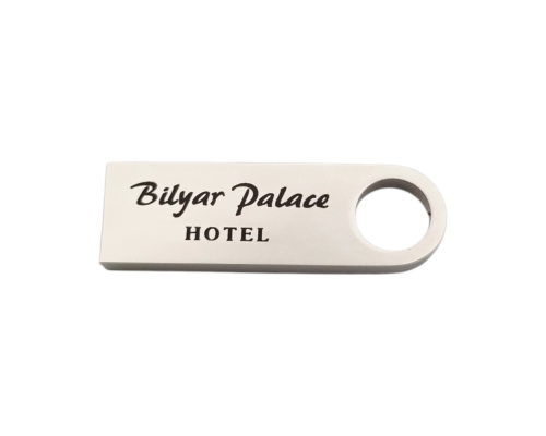 Флешка Металлическая Сензо "Senzo" R223 серебристый, гравировка с чернением 1+1