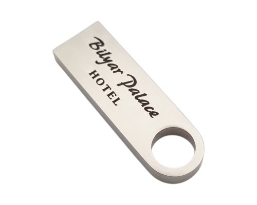 Флешка Металлическая Сензо "Senzo" R223 серебристый, гравировка с чернением 1+1