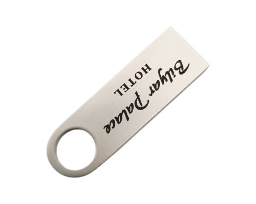 Флешка Металлическая Сензо "Senzo" R223 серебристый, гравировка с чернением 1+1