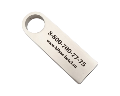 Флешка Металлическая Сензо "Senzo" R223 серебристый, гравировка с чернением 1+1