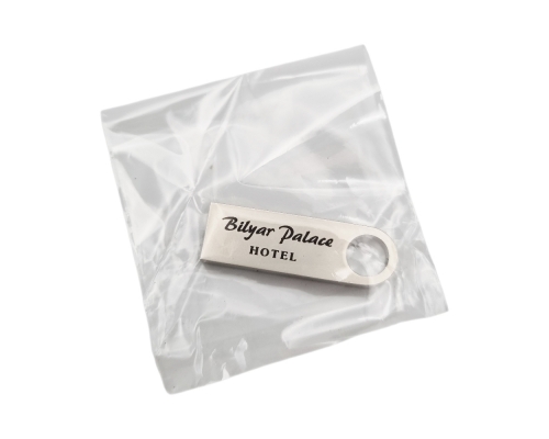 Флешка Металлическая Сензо "Senzo" R223 серебристый, гравировка с чернением 1+1