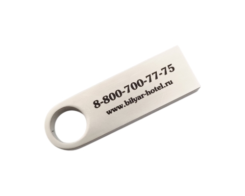 Флешка Металлическая Сензо "Senzo" R223 серебристый, гравировка с чернением 1+1