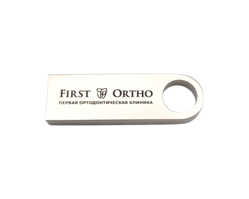 Флешка Металлическая Сензо "Senzo" R223 серебристая, гравировка с чернением