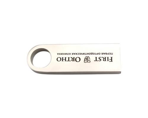 Флешка Металлическая Сензо "Senzo" R223 серебристая, гравировка с чернением