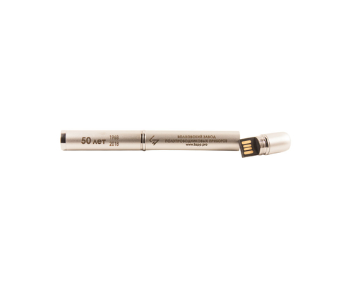 Флешка Металлическая Ручка Бона "Pen Bona" R324 серебряный, гравировка, чернение