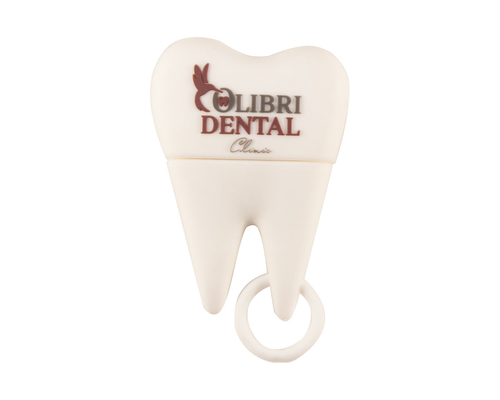 Флешка Силиконовая Зуб "Tooth" V466 белый, логотип 3D