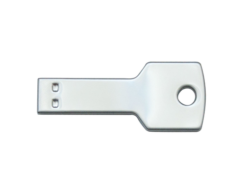 Флешка Металлическая Ключ "Key" R145 серебряный глянец, гравировка 1+0, чернение
