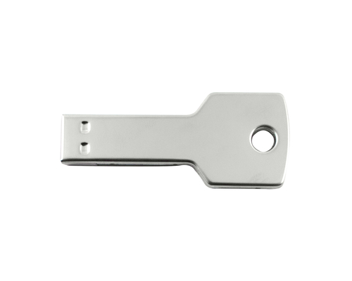 Флешка Металлический Ключ "Key" R145 серебряный глянцевый, гравировка 1+0, чернение