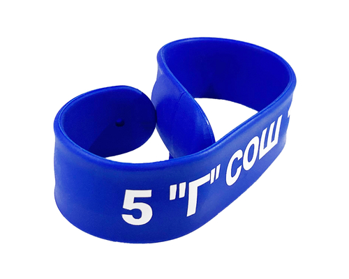 Флешка Силиконовая Браслет Слап "Bracelet Slap" V169 синий, шелкография 1+0