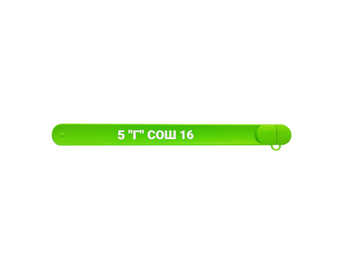 Флешка Силиконовая Браслет Слап "Bracelet Slap" V169 зелёный, шелкография 1+0