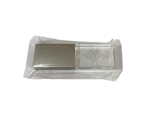 Флешка Стеклянная Кристалл "Crystal Glass Metal" W14 золотая, гравировка 3D 1+0