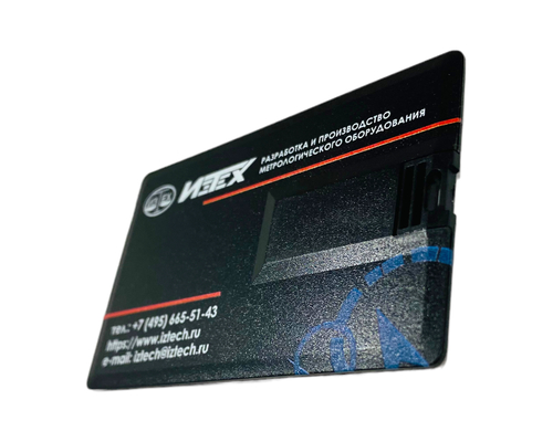Флешка Пластиковая Визитка "Visit Card" S78 черная, уф-печать 4+0