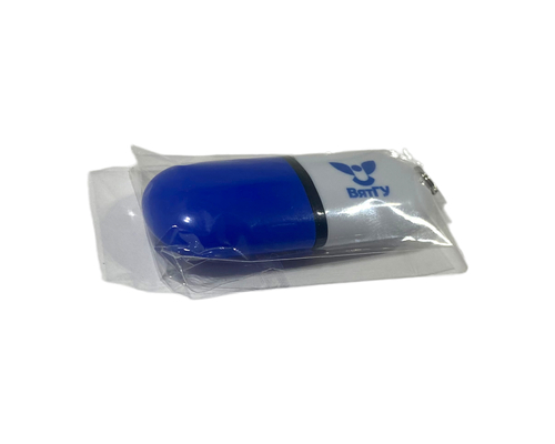 Флешка Пластиковая Капсула "Capsule" S126 белая-синяя, уф-печать 1+1