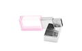 Флешка Стеклянная Кристалл "Crystal Glass Metal" W14 розовый / серебряный глянец 16 Гб