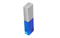 Флешка Стеклянная Кристалл "Crystal Glass Metal" W14 синий / серебряный матовый 256 Гб