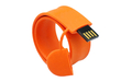 Флешка Силиконовый Браслет Слап "Bracelet Slap" V169 оранжевый 128 Гб