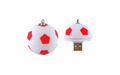 Флешка Пластиковая Футбольный Мяч "Soccer Ball" S140 белый / красный матовый 4 Гб