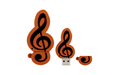 Флешка Резиновая Скрипичный Ключ "Treble Clef" Q151 оранжево-черный 16 Гб