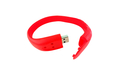 Флешка Силиконовый Браслет "Bracelet Fancy" V171 красный 64 Гб