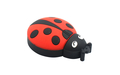 Флешка Резиновая Божья Коровка "Ladybug" Q382 красная / черная 128 Гб