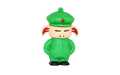 Флешка Резиновая Свинка Солдат "Pig Soldier" Q457 зеленый 4 Гб