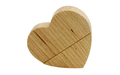 Флешка Деревянная Сердце "Heart Wood" F66 бежевый 1 Гб