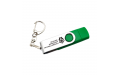 Флешка Пластиковая Твистер "Twister" S319 зеленый-серебристый, гравировка с чернением