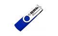 Флешка Пластиковая Твистер Дуал "Twister Dual" S319 синий-серебристый, гравировка с чернением