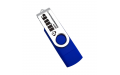 Флешка Пластиковая Твистер Дуал "Twister Dual" S319 синий-серебристый, гравировка с чернением