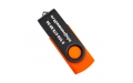 Флешка Пластиковая Твистер "Twister" S131 оранжевый-черный, гравировка 1+1