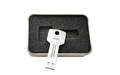 Флешка Металлическая Ключ "Key" R145 серебряный глянец, гравировка, чернение