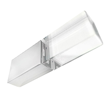 Флешка Стеклянная Кристалл "Crystal Glass Metal" W14 серебряный глянец 16 Гб