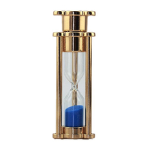 Флешка Стеклянные Песочные часы "Hourglass" W82 золотой / синий 128 Гб