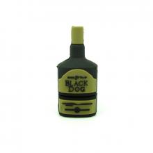 Флешка Резиновая Бутылка Виски Черный Дог "Black Dog" Q163 черная/зеленая 8 Гб