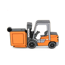 Флешка Резиновая Погрузчик "Forklift Truck" Q143 оранжевый 4 Гб
