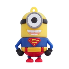 Флешка Резиновая Миньон Супермен "Minion Superman" Q355 синий-красный 4 Гб