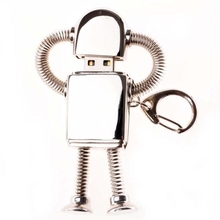 Флешка Металлическая Робот "Robot" R99 серебряный 4 Гб