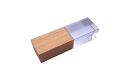 Флешка Стеклянная Кристалл "Crystal Glass Wood" W83